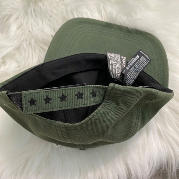 Zara Adjustable Ball Cap "Self Control". Military Green. One Size - Picture 4 of 6